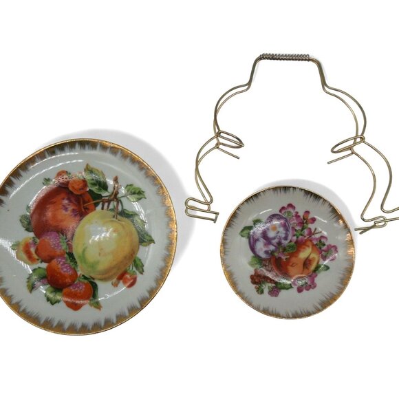 GIFTCRAFT Japan Plate Stand 2-Tier Fruit Design Japan Vintage - Picture 5 of 11